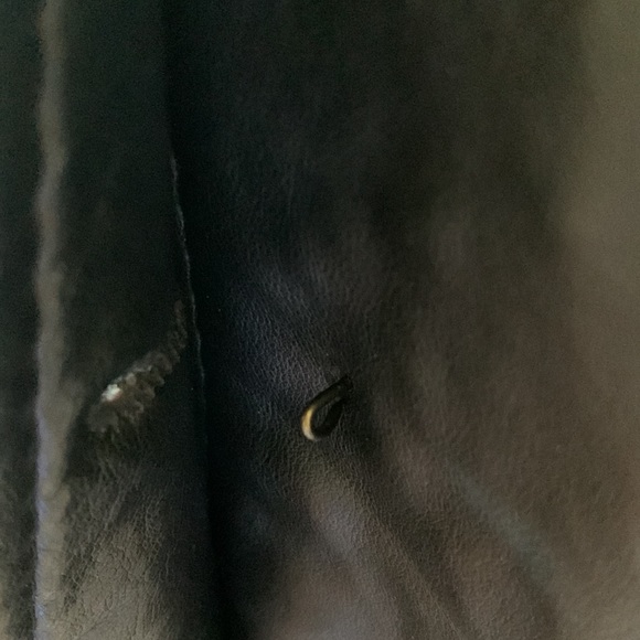 VINTAGE, GV HAND MADE IN ITALY BLACK, BELTED, FAUX LEATHER JACKET - WOMEN MEDIUM - Picture 8 of 10